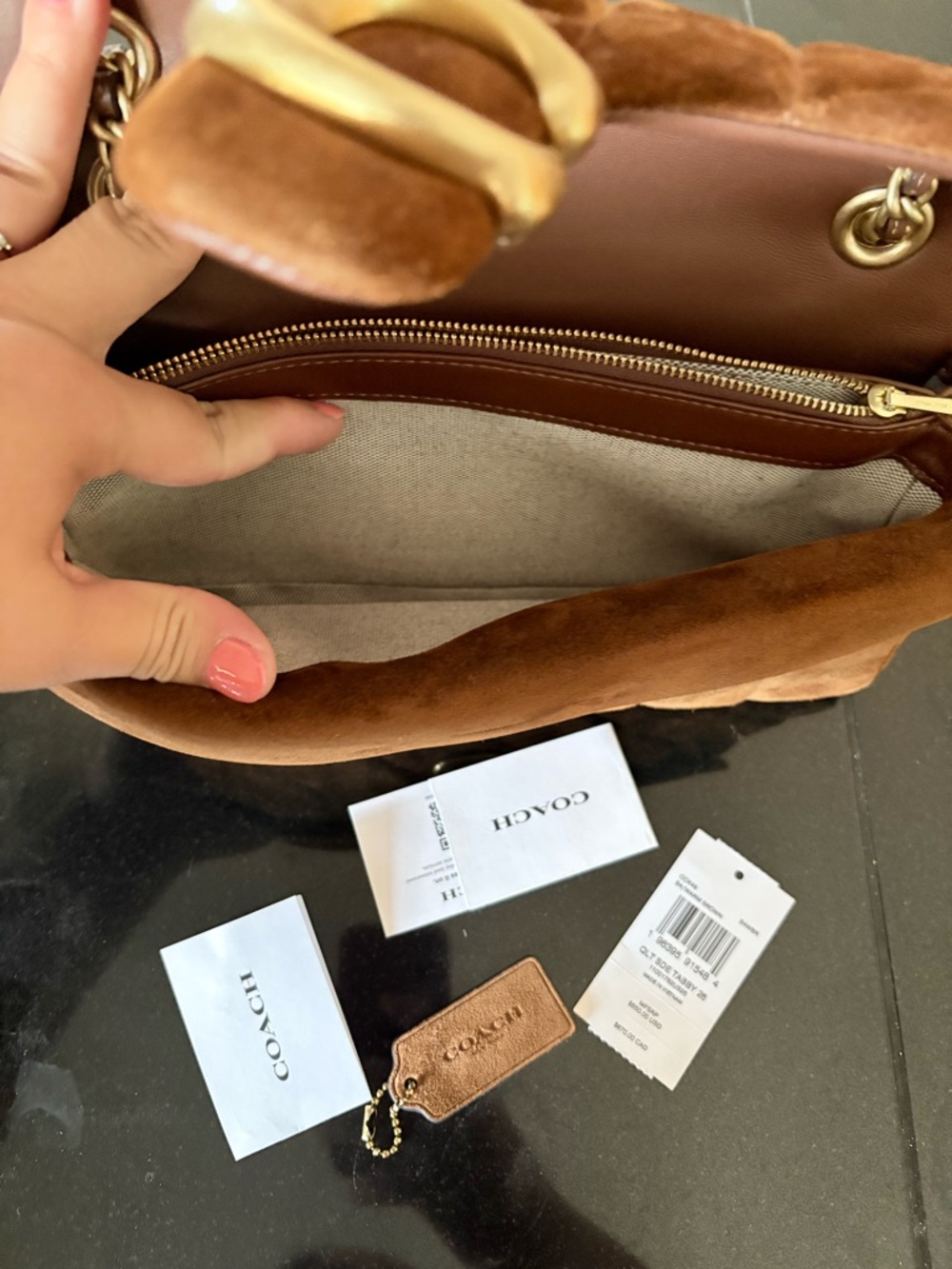 Coach quilted suede tabby 26 in Brown - Picture 8 of 10